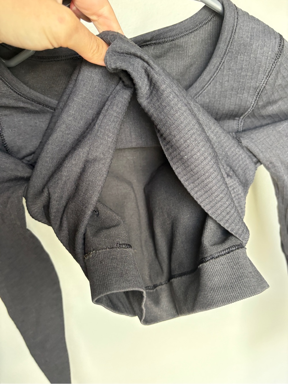 Lululemon Black Long-Sleeve Ebb to Street Crop Top - Picture 8 of 8